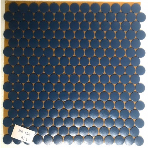 Bleu ardoise rond pastille mosaïque émaux mat par plaque 33 cm pour Vrac