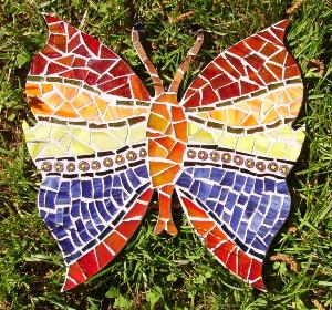 Papillon n°2 15 cm support bois pour mosaïque
