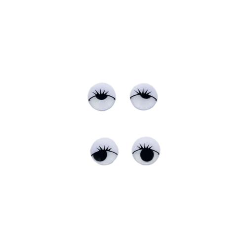 Yeux mobiles couleurs avec cils fond blanc 10 yeux  12 mm diamètre pour décorer vos mosaïques