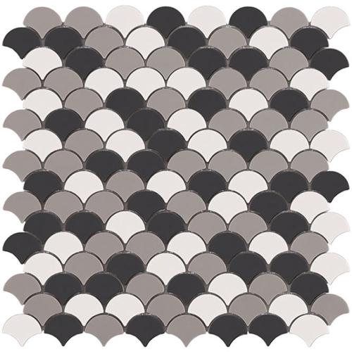 Noir blanc gris mat mix écaille mosaïque émaux par 0.87 m²