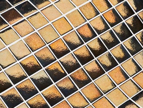 Noir oxydé doré nacré carré 2.3 cm mosaïque Urban Chic émaux brillant mix effets par 20 carreaux