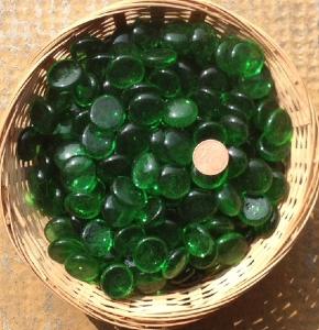 Vert bille de verre plate vert moyen translucide 20 mm par 200 grammes