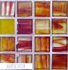 Jaune orange rouge mantra mosaïque pâte de verre artisanale par plaque 31.7 cm