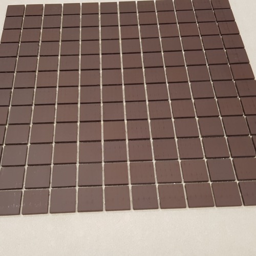 Brun cacao foncé 2.4 cm mosaïque mat grès cérame antique au M² sur filet
