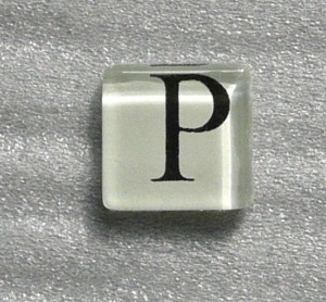 Mosaïque alphabet lettres "p" vétrocristal 2 par 2.cm