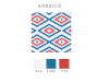 Mosaïque décor Nordico hexagone Bleu rouge et blanc par 1 M²