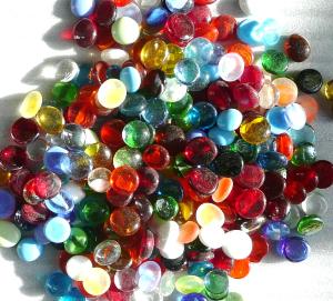  Mix billes de verre plates mélange couleur 17-20 mm par 400 grammes
