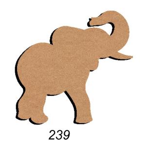 Éléphant trompe en l'air support bois 26 cm pour mosaïque