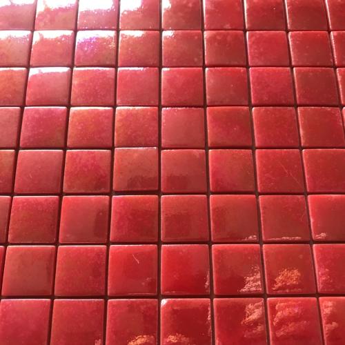 Rouge nacré mosaïque émaux brillant 2.3 cm plaque 33 cm pour vrac