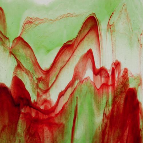 Vert et rouge marbré verre semi opalescent youghiogheny vitrail plaque de 30 par 20 cm