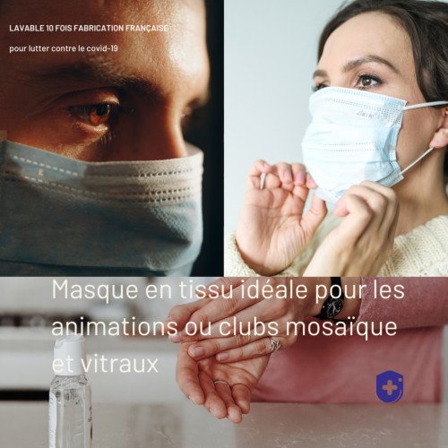 Masque en Tissu coloré recommandé par l'OMS made in Anjou PRIX COUTANT