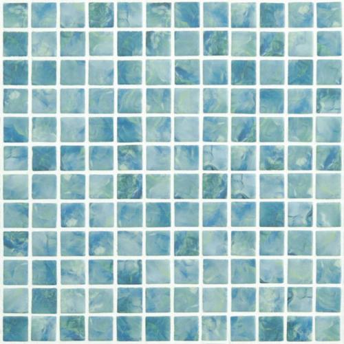 Vert bleu aquatique impression corfou mosaïque 2.5 cm émaux par plaque 31,5 cm