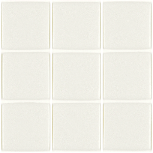 Blanc 4 cm mosaïque émaux brillant  plaque 32 cm collé fibre HTK