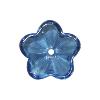 Fleurs perles bleu saphir 14 mm translucide verre par 20 unités