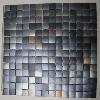 Gris anthracite métallisé mat carré 2.3 cm mosaïque Urban Chic émaux brillant plaque 33 cm HTK