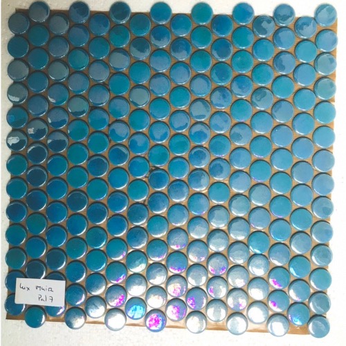 Bleu azur turquoise nacré pastille mosaïque émaux brillant par plaque 33 cm pour Vrac