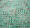 Vert mosaïque pâte de verre vert turquoise Aqua translucide gemmé plaque 32,5 cm