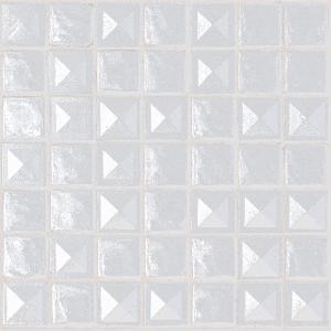 Blanc Relief Pyramide mix anniversaire mosaïque émaux carré 2.3 cm par 20 carreaux