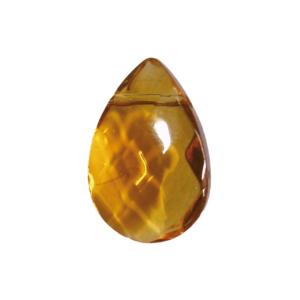 Brun ambre pampille goutte ronde en cristal taillé 20 par 15 mm par 50