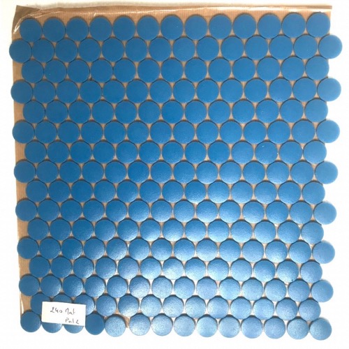 Bleu pétrole rond pastille mosaïque émaux mat par plaque 33 cm pour Vrac