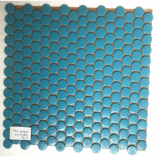Bleu cyan granuleux rond pastille mosaïque émaux brillant plaque 33 cm pour Vrac