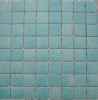 Bleu turquoise moucheté mosaïque émaux brillant bord droit 2.3 cm par plaquette de 20 carreaux