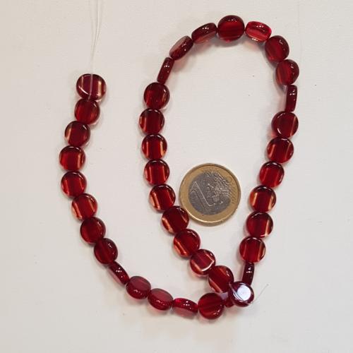Rouge vif rubis rond 10 mm translucide perles verre par 30 unités