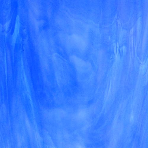 Bleu moyen marbré opalescent verre vitrail spectrum 339-2 plaque de 20 par 30 cm