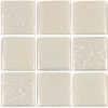 Blanc gris gaufré nacré mosaïque émaux bord droit carré 2.3 cm par 100g