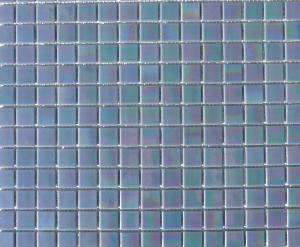 Gris mosaïque pâte de verre gris bleu nacré par plaque 32.5 cm