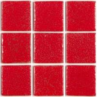 Rouge coquelicot mosaïque émaux brillant bord droit 2,3 cm par plaquette 20 carreaux