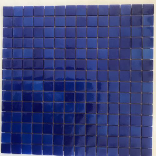 Bleu cobalt intense chroma mosaïque émaux 2.3 cm brillant pleine masse plaque pour loisirs créatifs