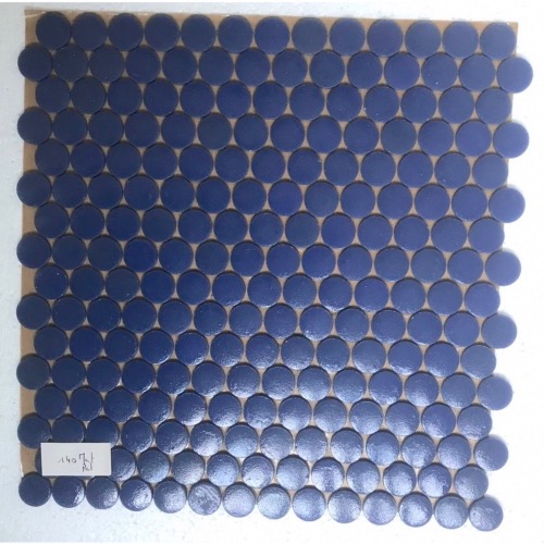 Bleu foncé rond pastille mosaïque émaux mat par plaque 33 cm pour Vrac