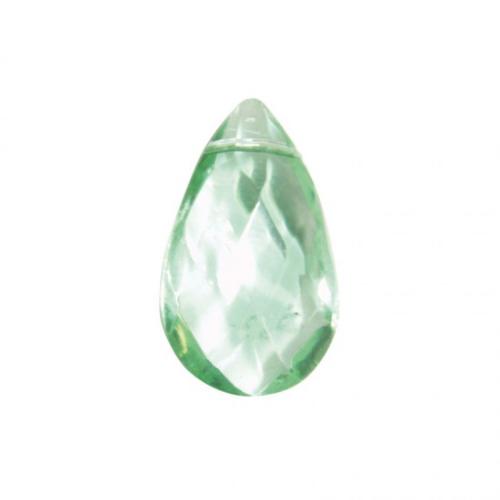 Vert clair Pampille goutte ronde en cristal taillé 25 par 15 mm par 25 unités