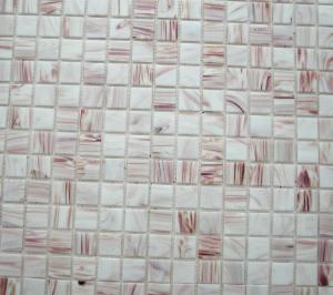 Blanc mosaïque pâte de verre blanc rosé Perle d'Amour gemmé par M²