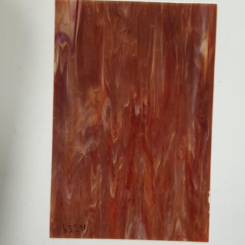 Rouge brun nuagé opaque verre vitrail plaque de 20 par 30 cm