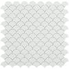Blanc mat mosaïque écaille par plaque de 30 par 30 cm