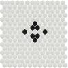 Mosaïques Décor PETITE  motif TULIPE noir et blanc par M²