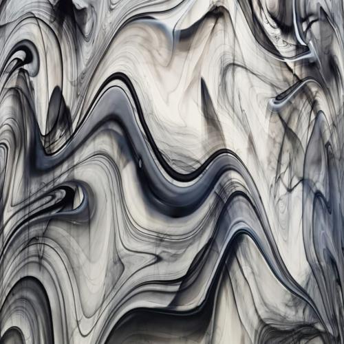 Noir et blanc baroque nuageux verre opalescent fusing S96 oceanside plaque de 30 par 20 cm