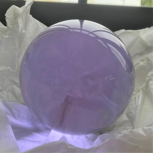 Bille de verre boulard boule translucide mauve très clair 110 mm 