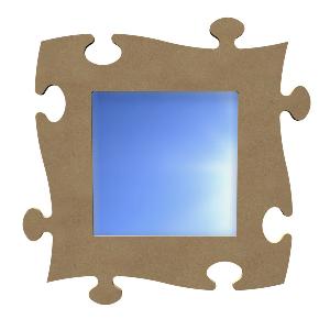 Miroir carré puzzle support bois 38 cm pour mosaïque