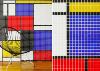 Mosaïque décor MONDRIAN blanc, noir, rouge, jaune bleu par 1 M²