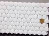 Blanc hexagone mosaïque émaux mat satiné plaque 32.5 cm en HTK