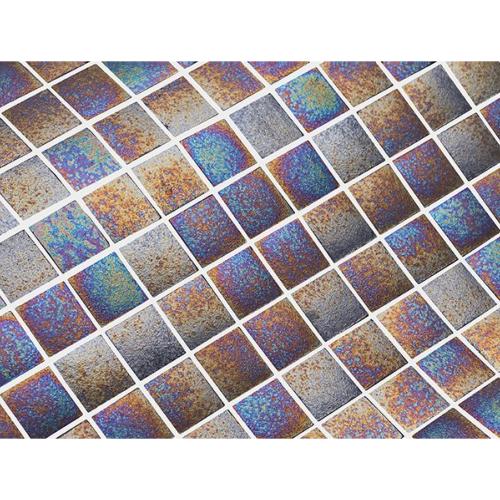Bleu mat métallisé lisse mat & nacré mosaïque émaux TEXTURAT 2.4 cm pleine masse par plaque HTK