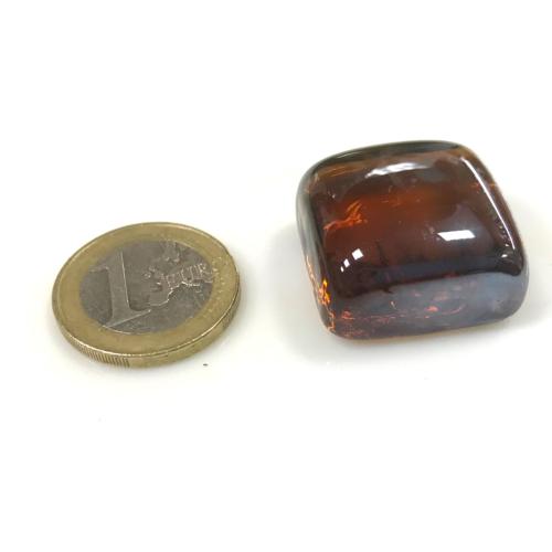 Bille forme ice cube brun ambre foncé translucide diamètre 25 mm à l'unité en verre 