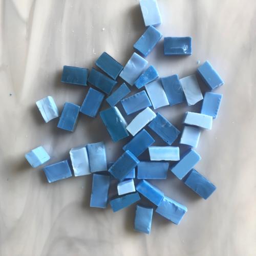 Bleu assortiment mosaïque smalt mix bleu pétrole clair au foncé M51 à M55 par 100g