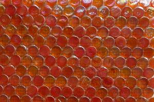 Orange rond bille de verre nacré par 100 g