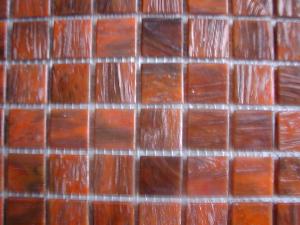 Brun mosaïque pâte de verre brun terracotta gemme par plaque 32.5 cm