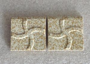 Jaune porphyre filet de pêche bord rond 5 par 5 cm mosaïque grès antique paray au ML