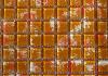Orange ocre mosaïque art vintage vetro-cristal 2.5 par 2.5cm par 100g